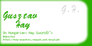 gusztav hay business card